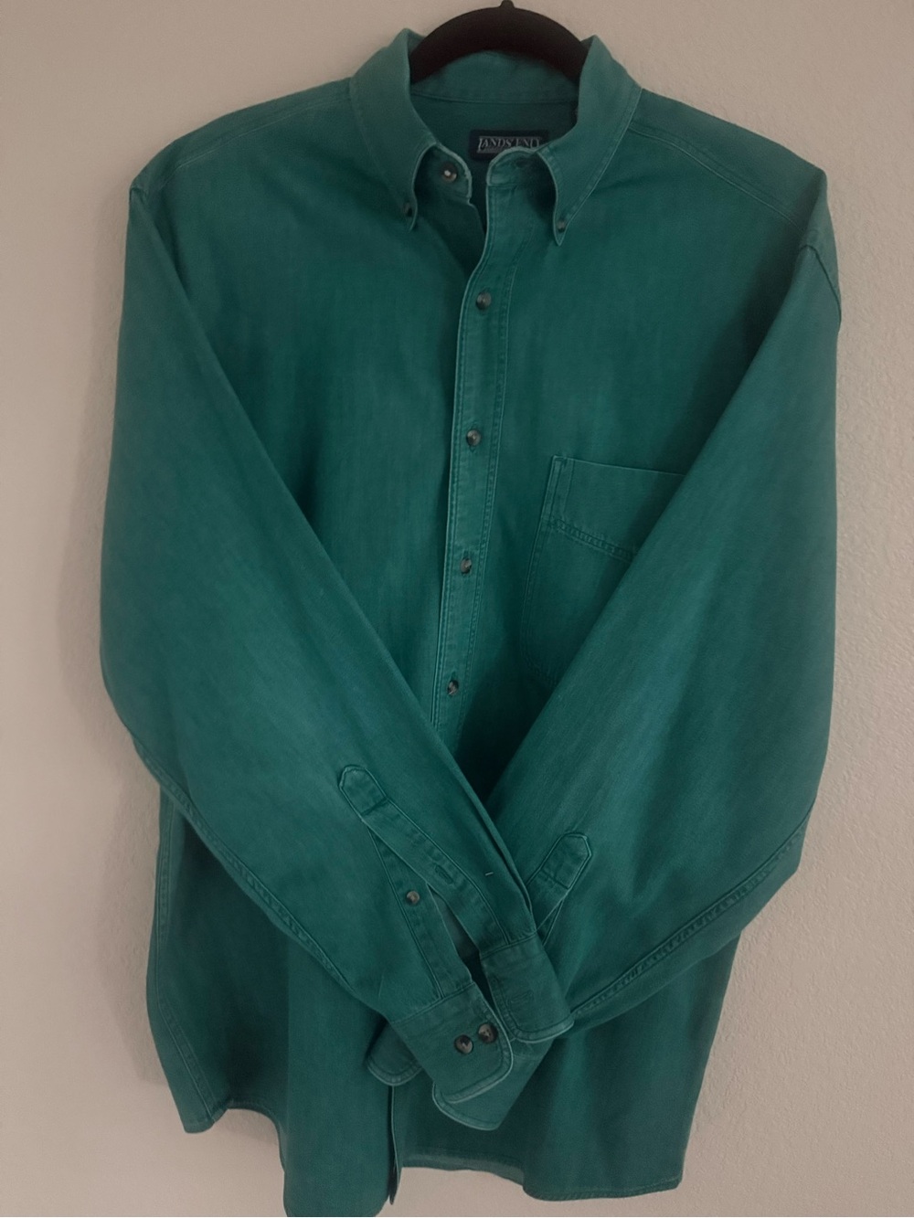 Men's Teal Button-Down Shirt - Classic Long Sleeve